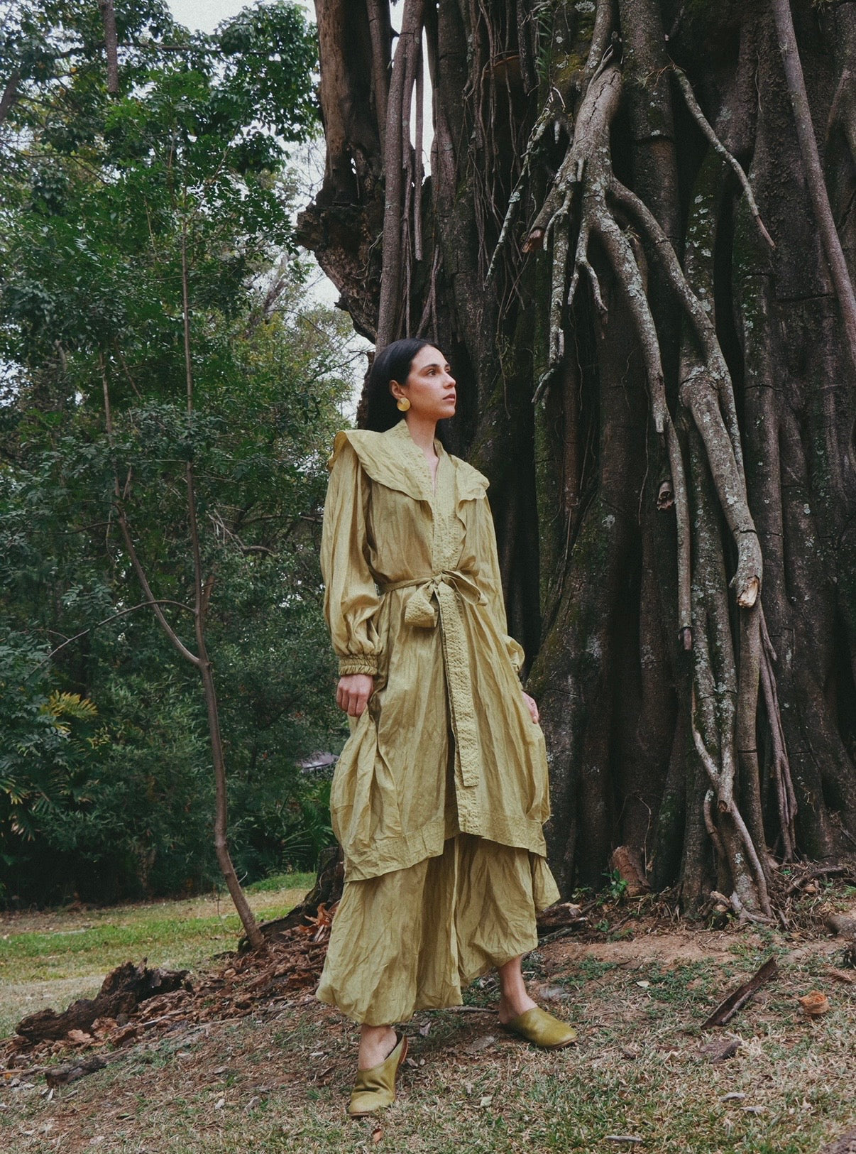 Kimono textura pistache