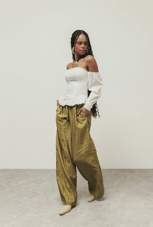 Calça Textura Pistache.