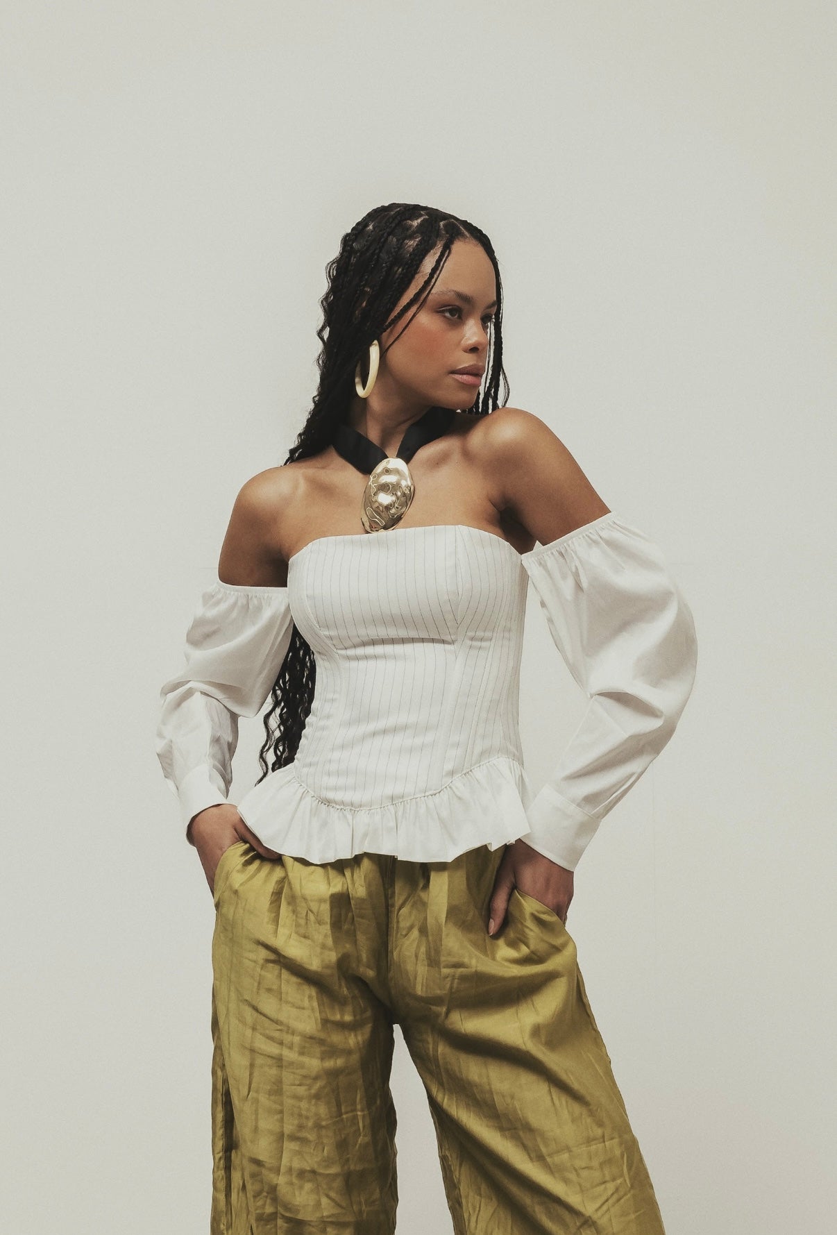 Calça Textura Pistache.