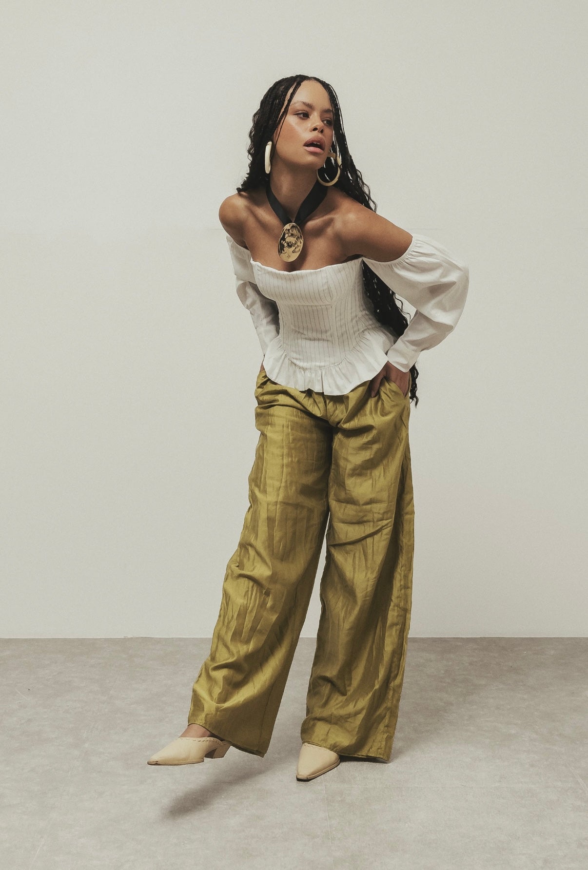 Calça Textura Pistache.