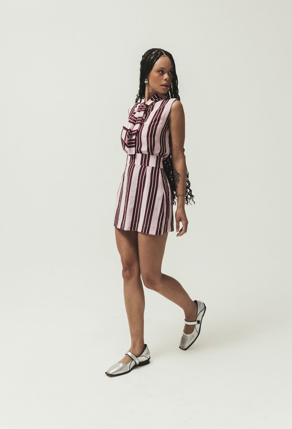 Blusa Listras com laço.