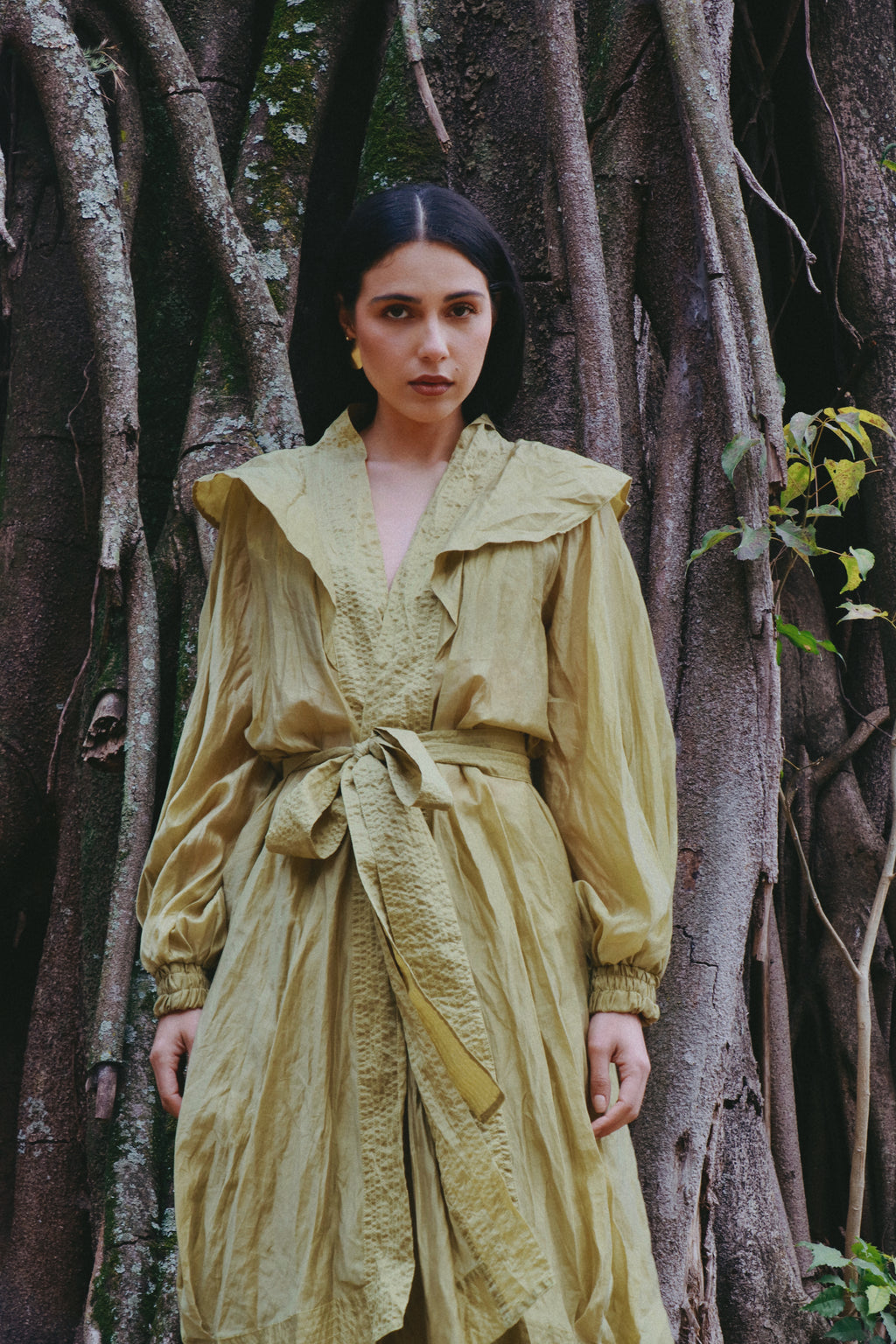 Kimono textura pistache