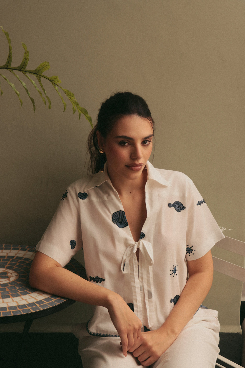 Camisa Veraneio bordada.