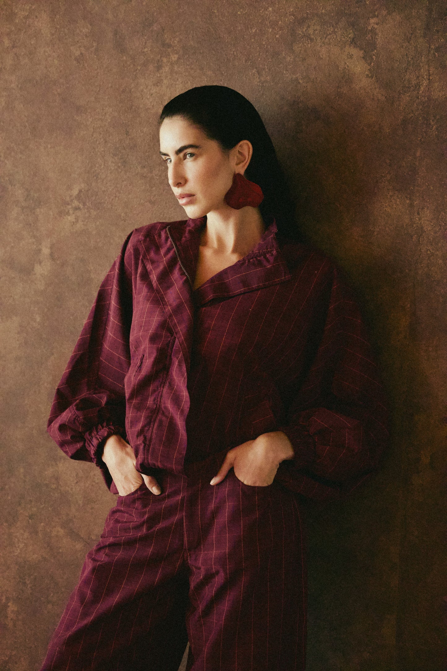 Bomber Xadrez burgundy