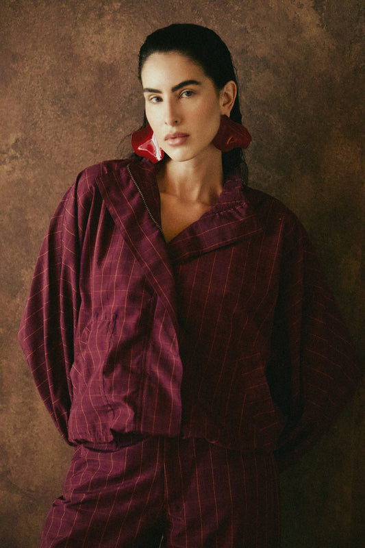 Bomber Xadrez burgundy