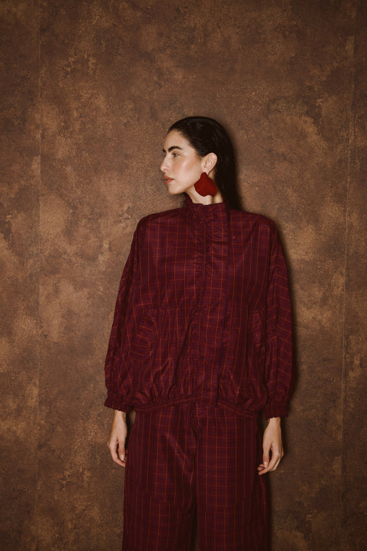 Bomber Xadrez burgundy